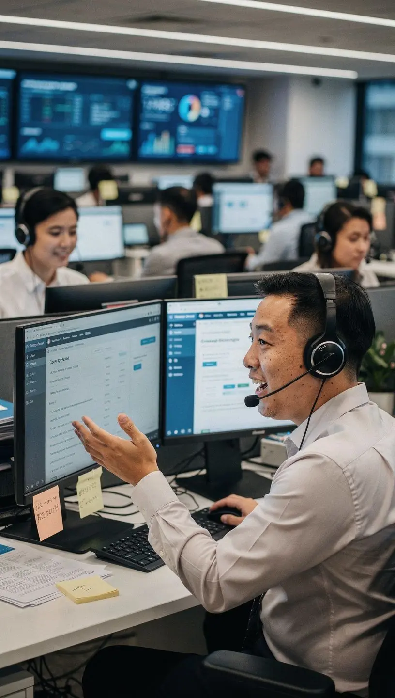 Mężczyzna otrzymujący potwierdzenie pokrycia ubezpieczeniowego w formie listu.