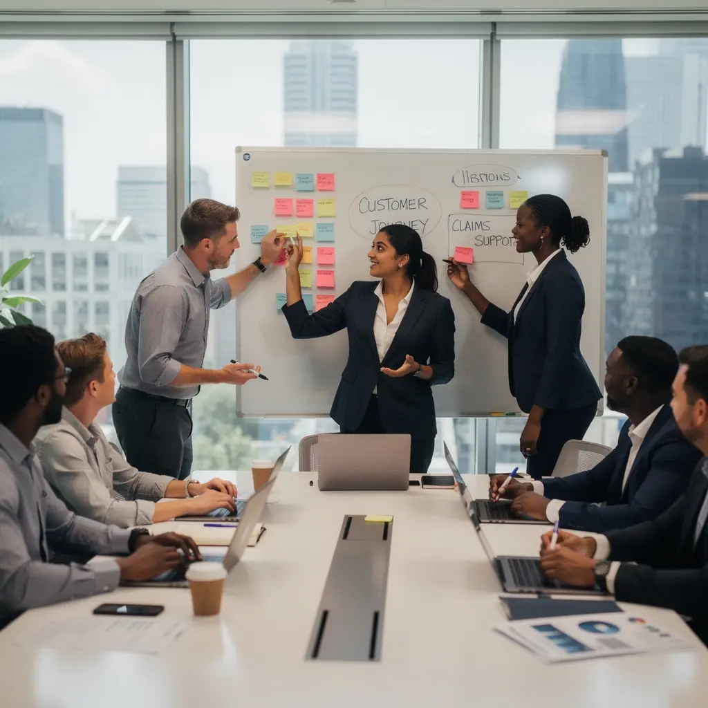 Znak drogowy z napisem "Bezpieczna jazda dzięki ubezpieczeniu".