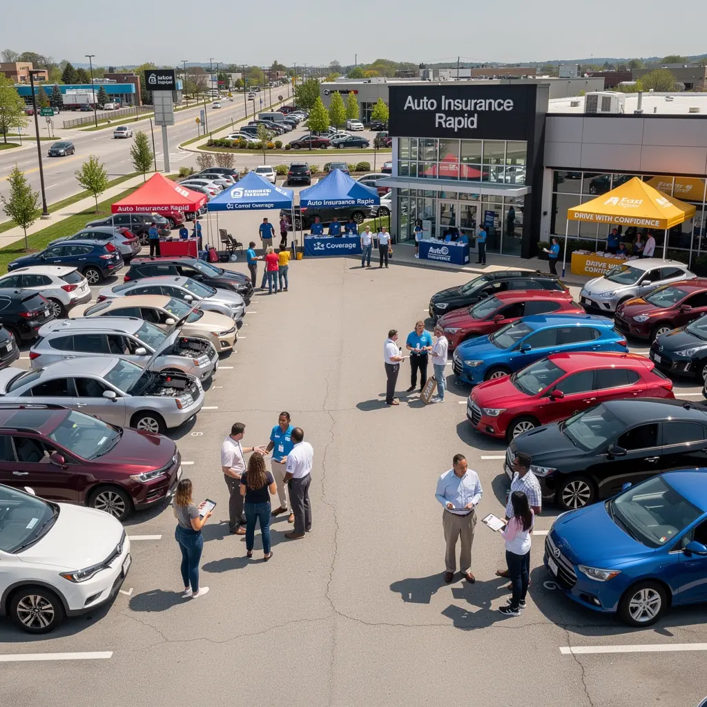 Klient przeglądający ofertę ubezpieczenia samochodowego na komputerze w biurze.